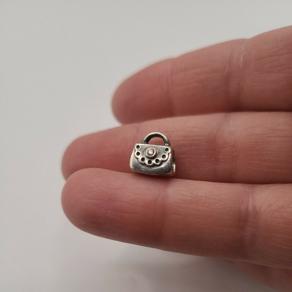 Pandora Purse / Handbag with Pink CZ Sterling Charm Retired 790309PCZ - Used